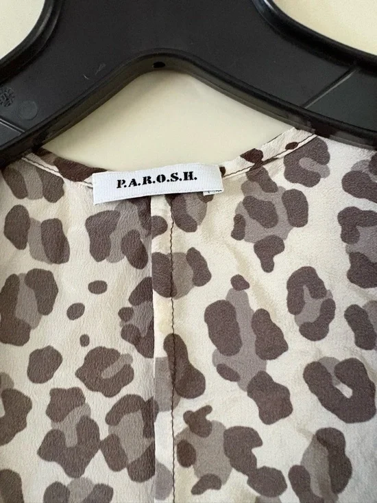 Reversible Camo & Leopard Mixed-Print Tank with Orange Accent; Silk - Picture 3 of 5